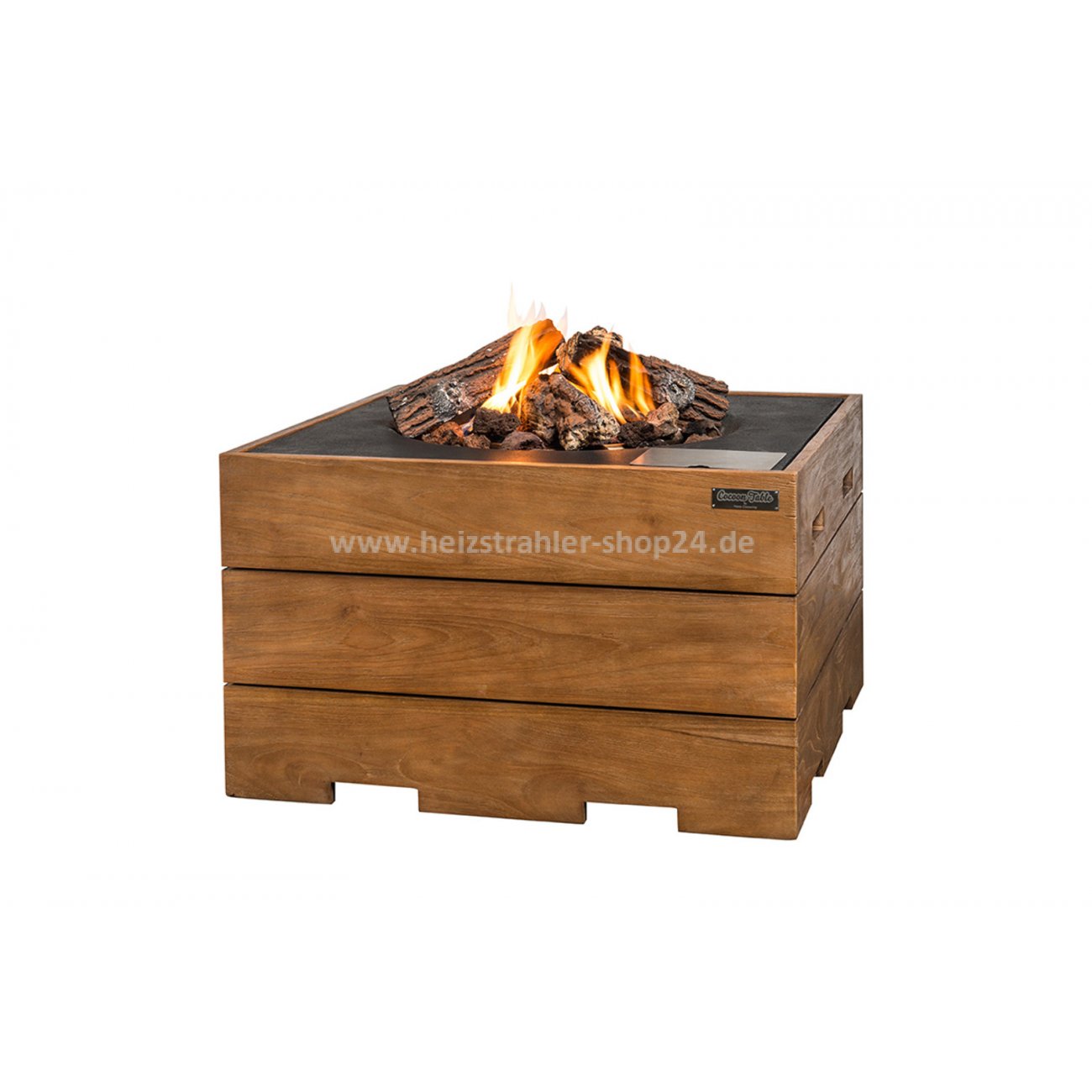 Happy Cocooning Teakholz Feuertisch I Heisztrahler-Shop24