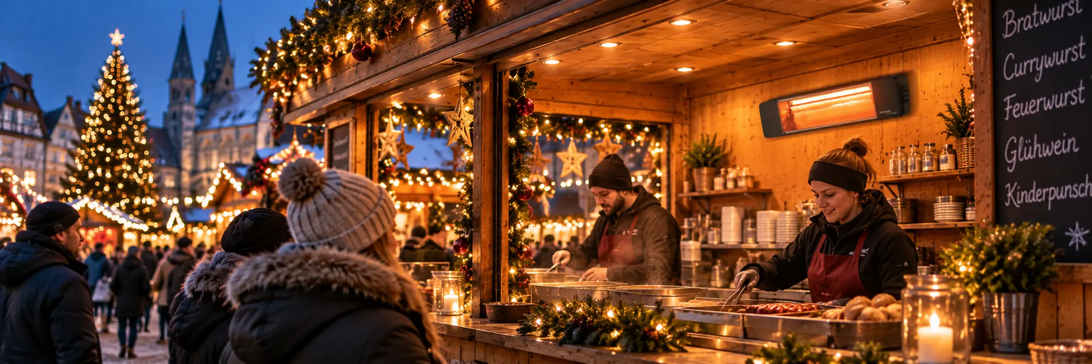 Heizung für Marktstand und Weihnachtsmarkt
