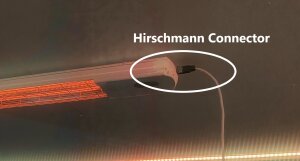 Heat Shine Heizstrahler manuell oder KNX-KNO mit Hirschmannstecker Weiß