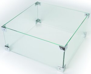Glas Schirm 49x49x21  für Feuertisch