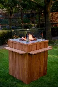 Seitenablage Set für den Teak Stehisch von Happy...