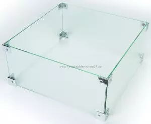 Glas Schirm für Einbau Feuertisch