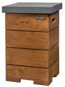 Teak Beistelltisch für Gasflasche