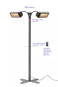 Heliosa 993 Standheizstrahler 2x1500W mit flexiblen Armen