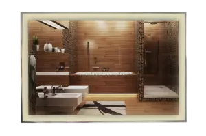 Spiegelheizung mit Beleuchtung ringsrum