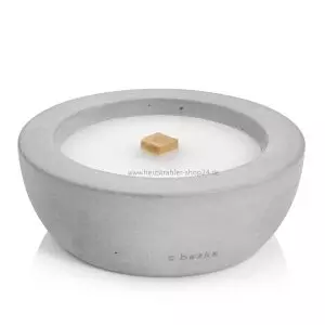 Tischfeuer aus Beton und Wachs